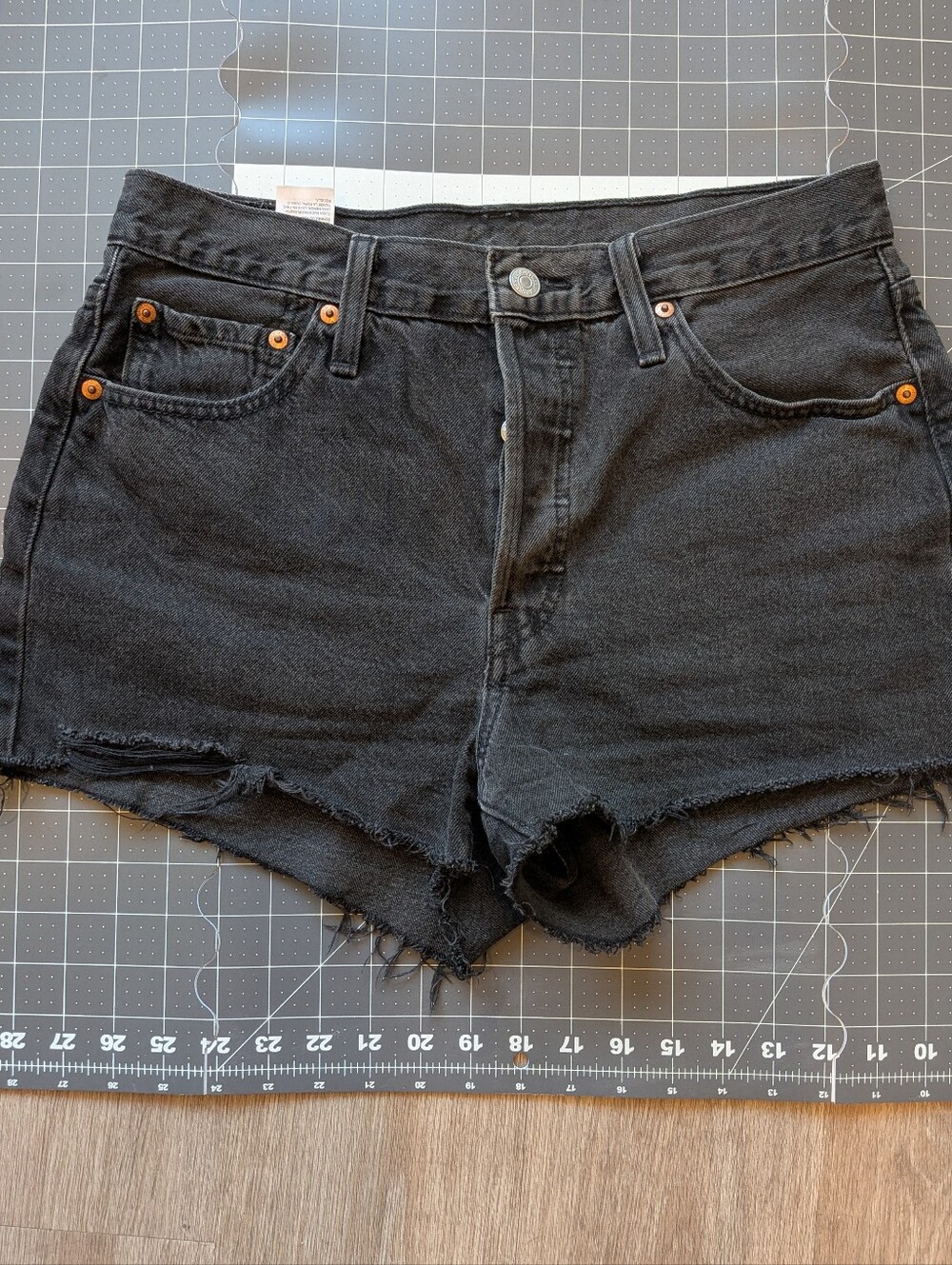 Levi's 501 High-rise Cutoff Jean Shorts, Women's 29, Black